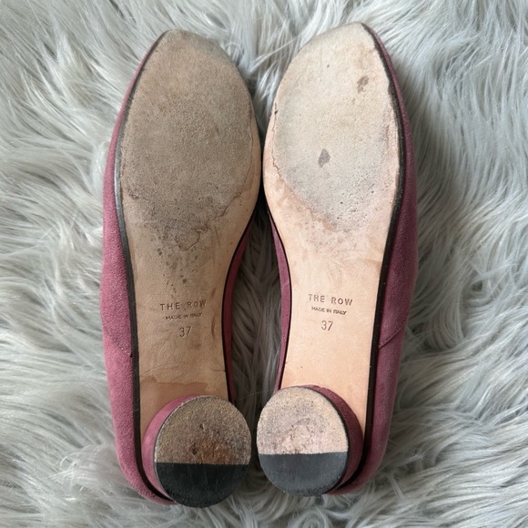 THE ROW Noelle Pink Suede Slipper Loafers Size 37 (7) - Picture 8 of 10